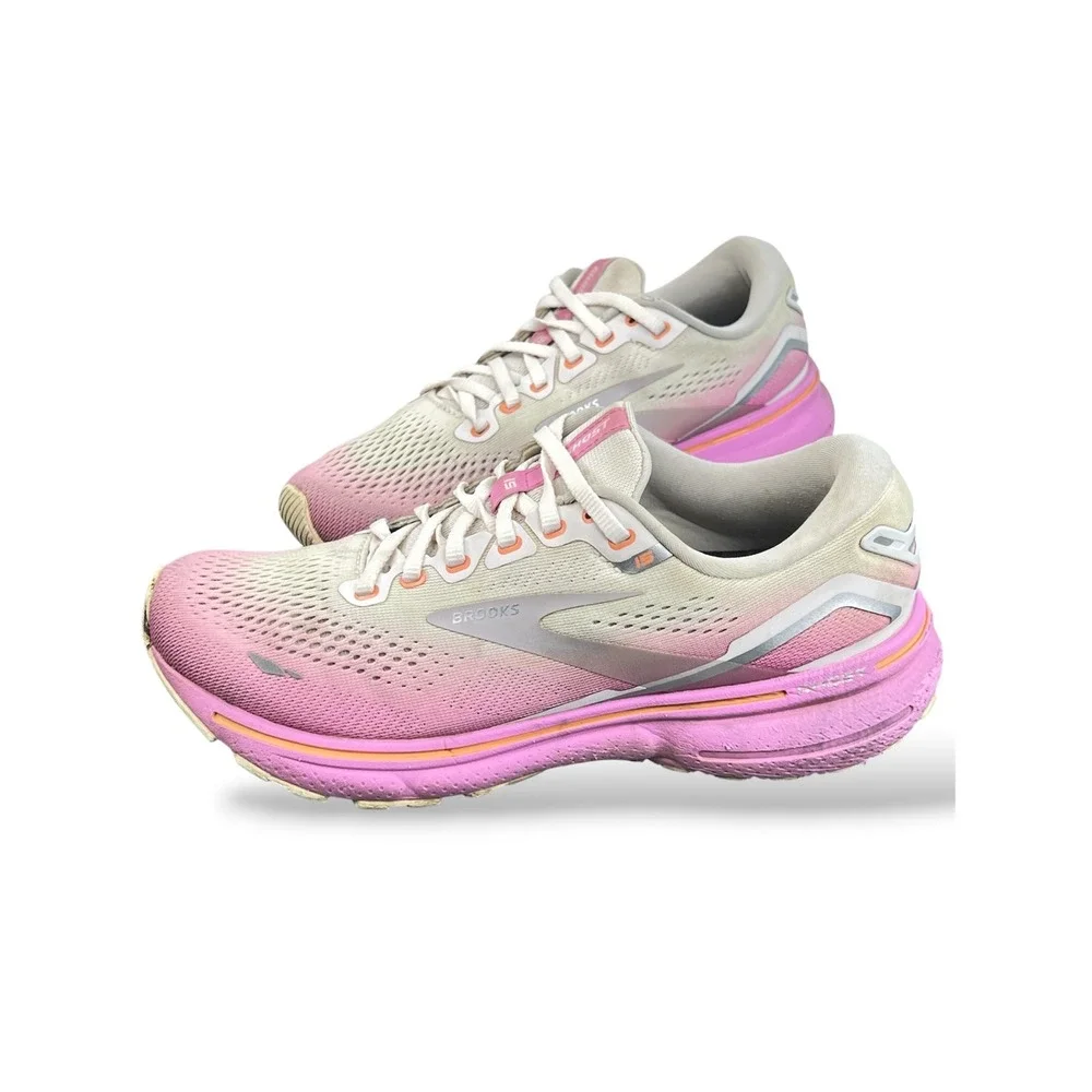 Brooks Ghost 15 Womens Running Shoes Pink Cream Gradient 1203801B139 Size 8